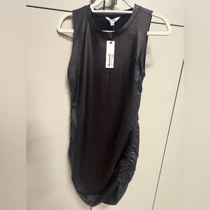 NWT Steve Madden Black Faux-Leather Sleeveless dress size large